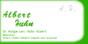 albert huhn business card